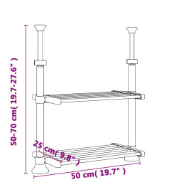 Étagère de cuisine 50x25x(50-70) cm aluminium