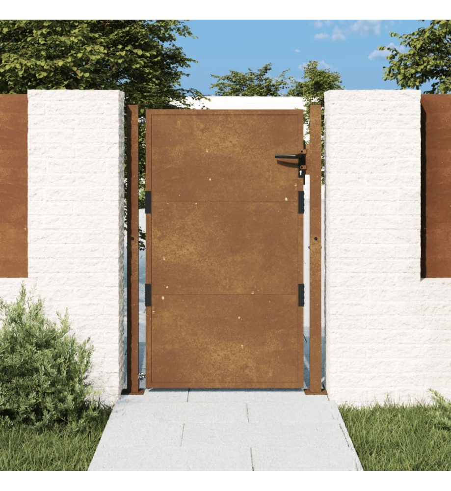 Portail de jardin 105x130 cm acier corten