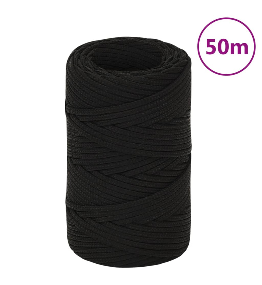 Corde de travail Noir 2 mm 50 m Polyester