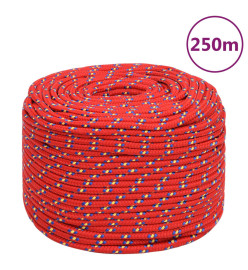 Corde de bateau Rouge 8 mm 250 m Polypropylène