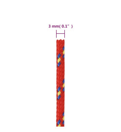 Corde de bateau Rouge 3 mm 500 m Polypropylène