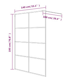 Paroi de douche Blanc 140x195 cm Verre ESG transparent