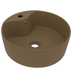 Lavabo de luxe avec trop-plein Crème mat 36x13 cm Céramique