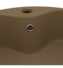 Lavabo de luxe avec trop-plein Crème mat 36x13 cm Céramique