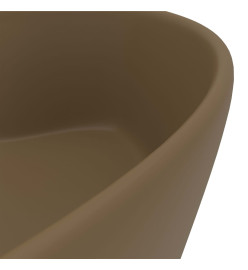 Lavabo de luxe avec trop-plein Crème mat 36x13 cm Céramique