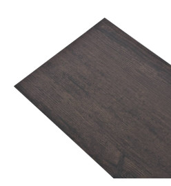 Planches de plancher PVC Non auto-adhésif 4,46 m² Marron foncé