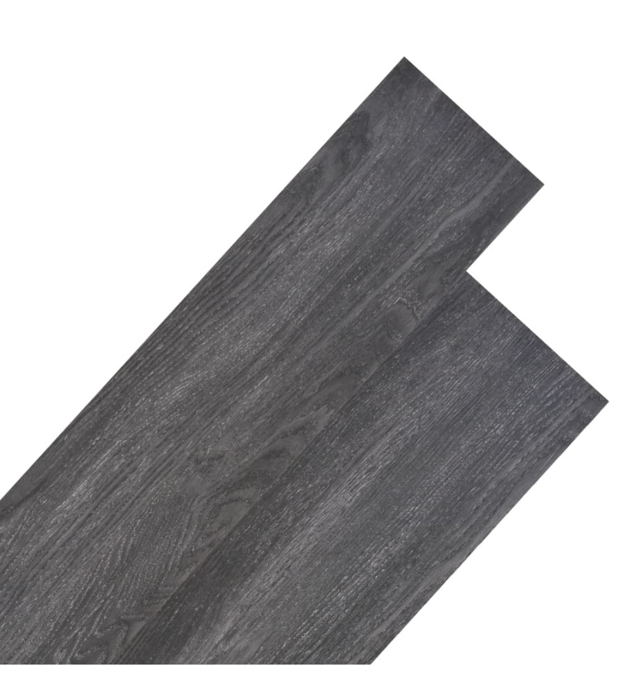 Planches de plancher PVC Non auto-adhésif 4,46 m² 3 mm Noir