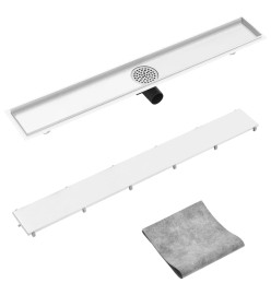 Drain de douche avec couvercle 2 en 1 93x14 cm Acier inoxydable