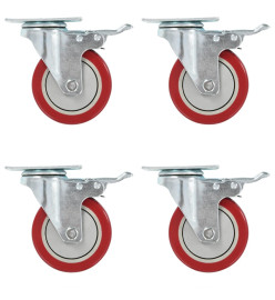 Roulettes pivotantes avec double frein 4 pcs 100 mm