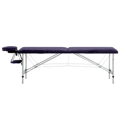 Table de massage pliable 2 zones Aluminium Violet