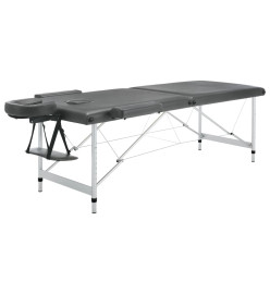 Table de massage 2 zones Cadre en aluminium Anthracite 186x68cm