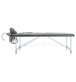 Table de massage 2 zones Cadre en aluminium Anthracite 186x68cm