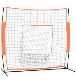 Filet de baseball portable rouge et noir 219x107x212 cm