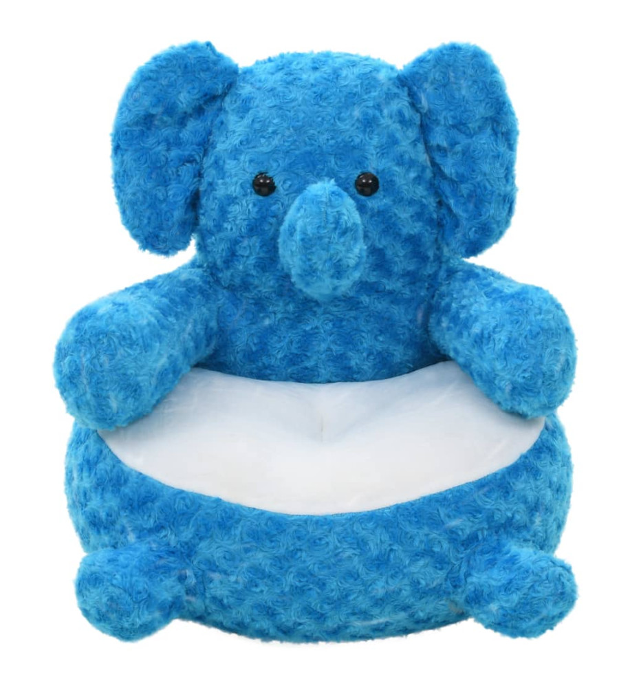 éléphant en peluche Bleu