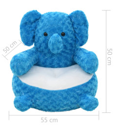 éléphant en peluche Bleu