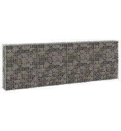 Mur en gabion avec couvercles Acier galvanisé 300x30x100 cm