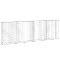 Mur en gabion avec couvercles Acier galvanisé 300x30x100 cm