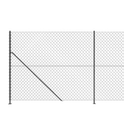 Clôture à mailles losangées avec bride anthracite 1,6x25 m