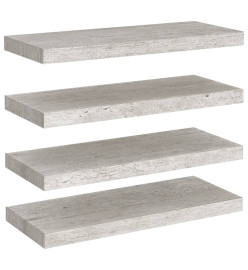 Étagères murales flottantes 4 pcs Gris béton 60x23,5x3,8 cm MDF