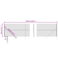 Clôture à mailles losangées anthracite 1,4x25 m