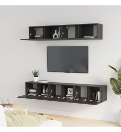 Ensemble de meubles TV 5 pcs Noir Bois d'ingénierie