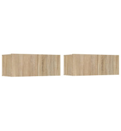 Meubles TV 2 pcs Chêne sonoma 80x30x30 cm Bois d'ingénierie