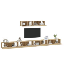 Ensemble de meubles TV 6 pcs Chêne sonoma Bois d'ingénierie