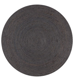 Tapis fait à la main Jute Rond 150 cm Gris foncé