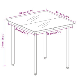 Ensemble de salle à manger de jardin 5 pcs Gris foncé