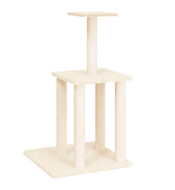 Arbre à chat avec griffoirs en sisal crème 85,5 cm