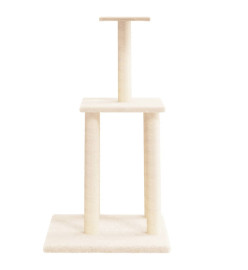 Arbre à chat avec griffoirs en sisal crème 85,5 cm