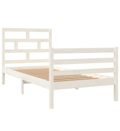 Cadre de lit Blanc Bois de pin massif 90x200 cm