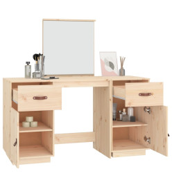 Ensemble de coiffeuse avec miroir Bois de pin solide