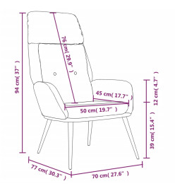 Chaise de relaxation avec repose-pied Crème Tissu microfibre