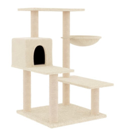 Arbre à chat avec griffoirs en sisal crème 82,5 cm