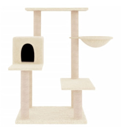 Arbre à chat avec griffoirs en sisal crème 82,5 cm