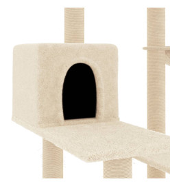 Arbre à chat avec griffoirs en sisal crème 82,5 cm