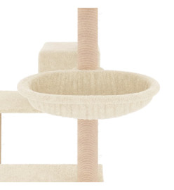 Arbre à chat avec griffoirs en sisal crème 82,5 cm