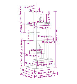 Arbre à chat avec griffoirs en sisal Crème 154 cm