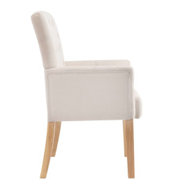 Chaises à manger avec accoudoirs lot de 2 beige tissu