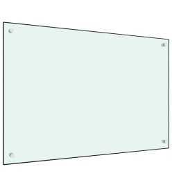 Dosseret de cuisine Blanc 90x60 cm Verre trempé