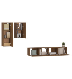 Ensemble de meubles TV 4 pcs Chêne marron Bois d'ingénierie