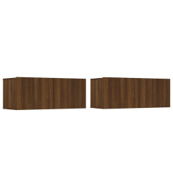 Meubles TV 2 pcs Chêne marron 80x30x30 cm Bois d'ingénierie