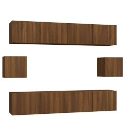 Ensemble de meubles TV 6 pcs Chêne marron Bois d'ingénierie