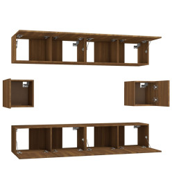 Ensemble de meubles TV 6 pcs Chêne marron Bois d'ingénierie