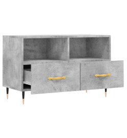 Meuble TV Gris béton 80x36x50 cm Bois d'ingénierie