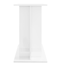 Support d'aquarium blanc brillant 80x35x60 cm bois d'ingénierie