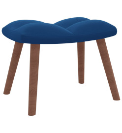 Chaise à bascule avec repose-pied Bleu Velours