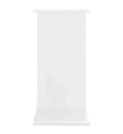 Support d'aquarium blanc brillant 81x36x73 cm bois d'ingénierie