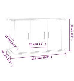 Support d'aquarium chêne marron 101x41x58 cm bois d'ingénierie